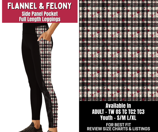 Preorder! Closes 10/14. ETA Jan. Flannel & Felony Side Panel Pocket Full Length Leggings