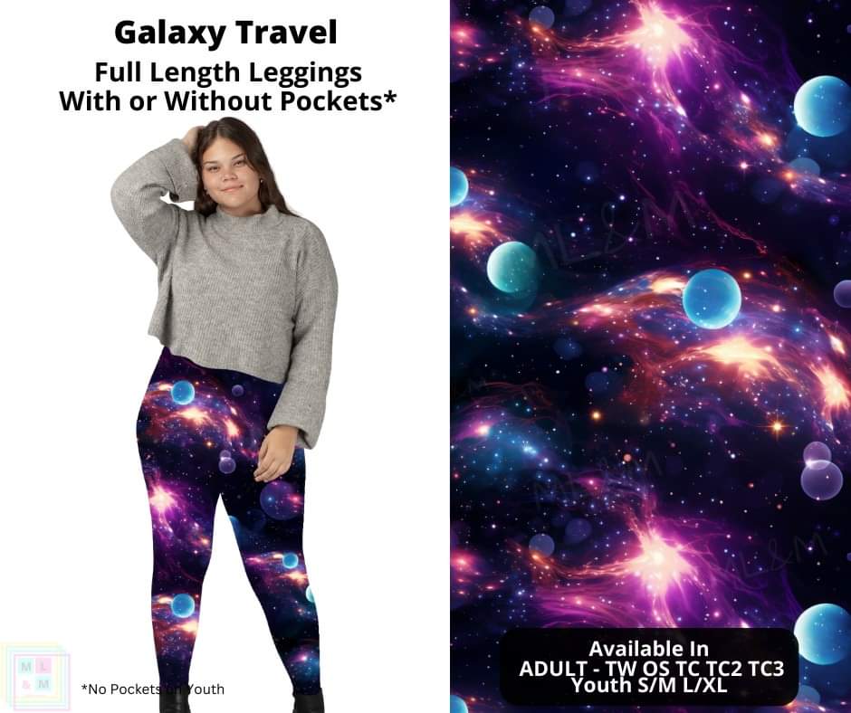 Galaxy Travel Full Length Leggings w/ Pockets