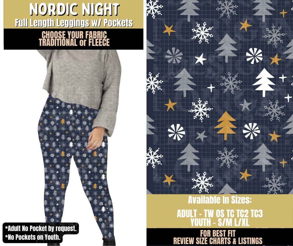 Preorder! Closes 9/9. ETA Dec. Nordic Night Leggings Choose Fleece or Traditional