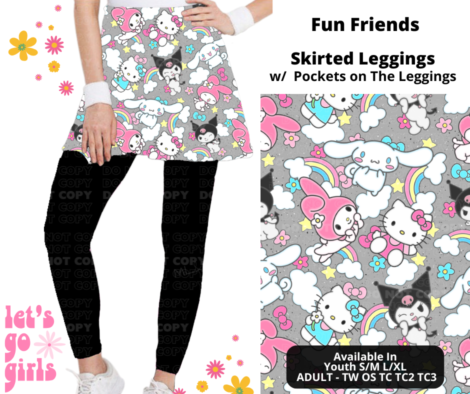 Preorder! Closes 12/16. ETA Feb. Fun Friends Skirted Full Length Leggings w/ Pockets