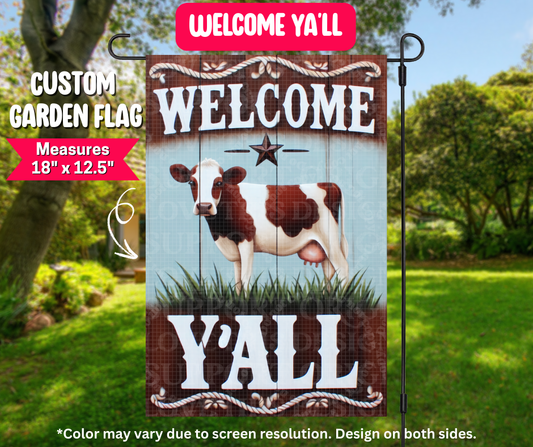 Preorder! Closes 12/25. ETA March. Welcome Ya'll Garden Flag