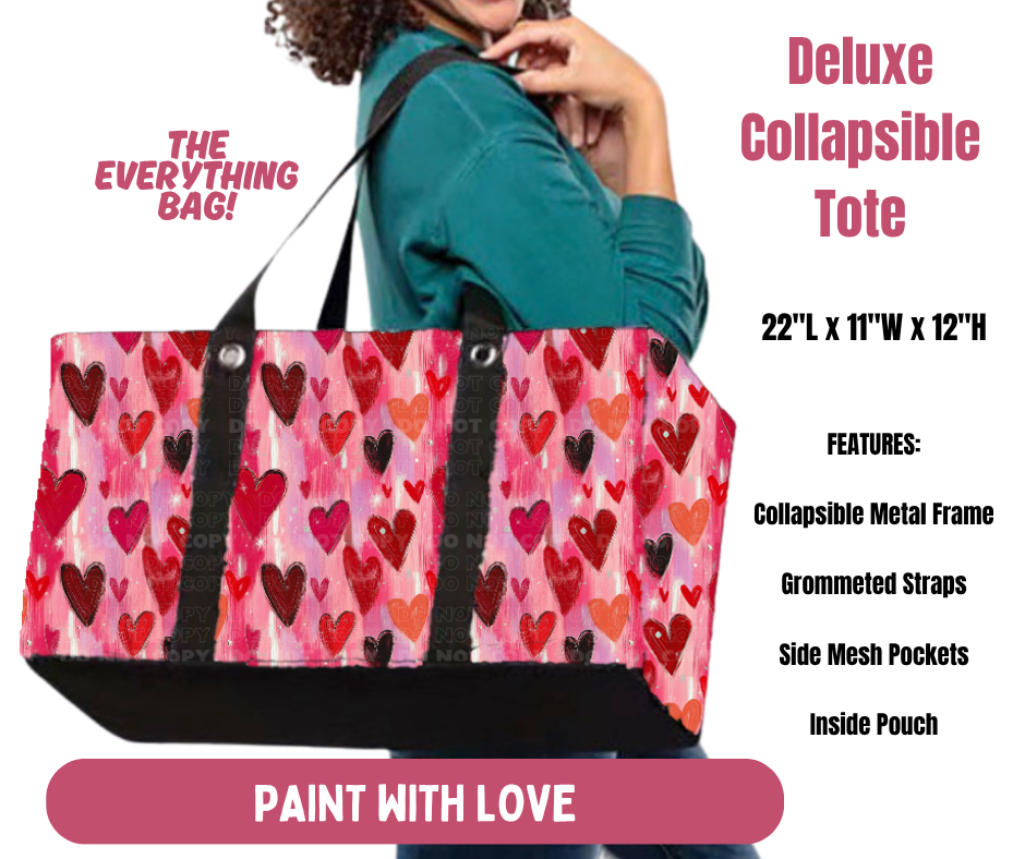 Preorder! Closes 10/8. ETA Jan. Paint With Love Collapsible Tote
