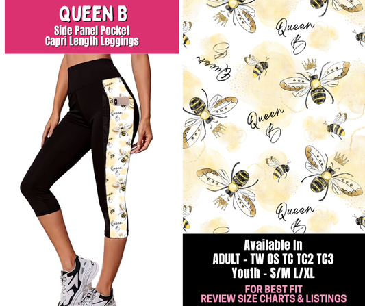 Preorder! Closes 1/1. ETA March. Queen B Panel Pocket Capri Length Leggings