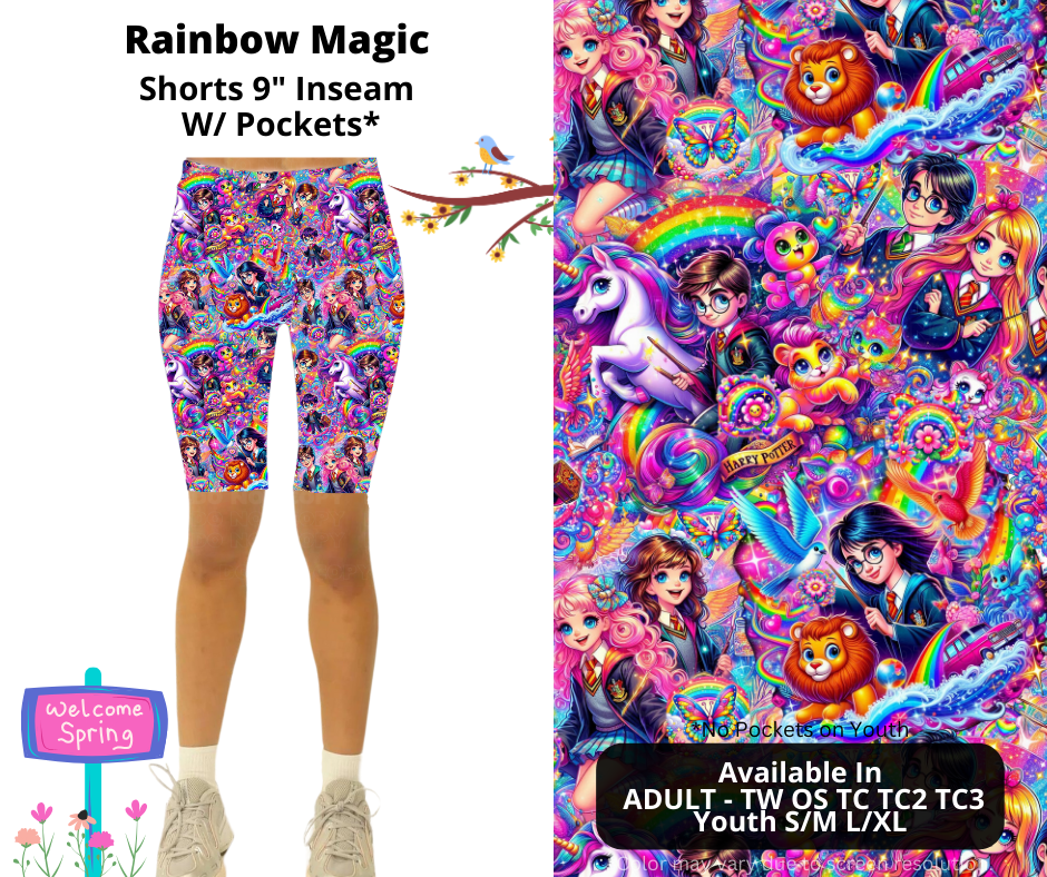 Preorder! Closes 1/27. ETA April. Rainbow Magic 9" Inseam Shorts w/wo Pockets