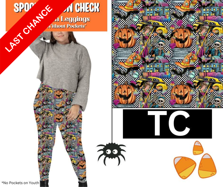Spooky Town Check Full Length Leggings w/ Pockets