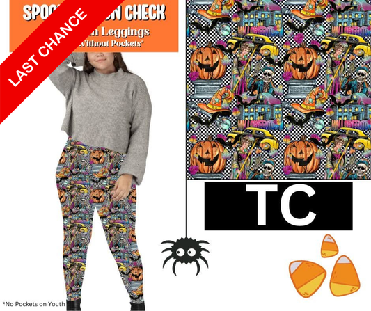 Spooky Town Check Full Length Leggings w/ Pockets