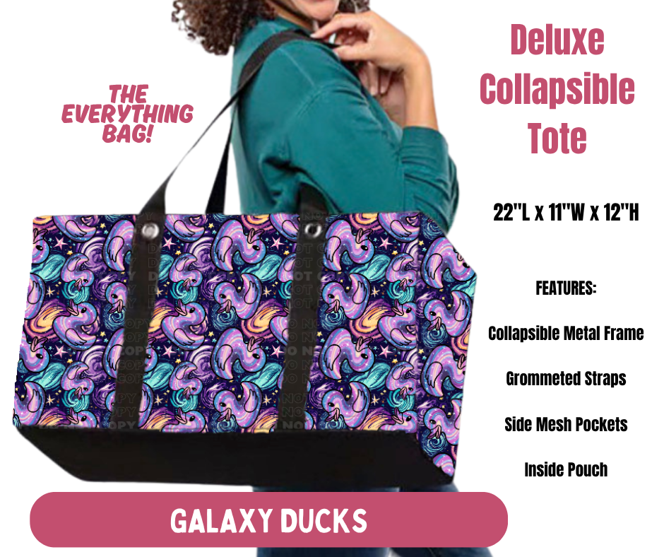 Preorder! Closes 10/8. ETA Jan. Galaxy Ducks Collapsible Tote