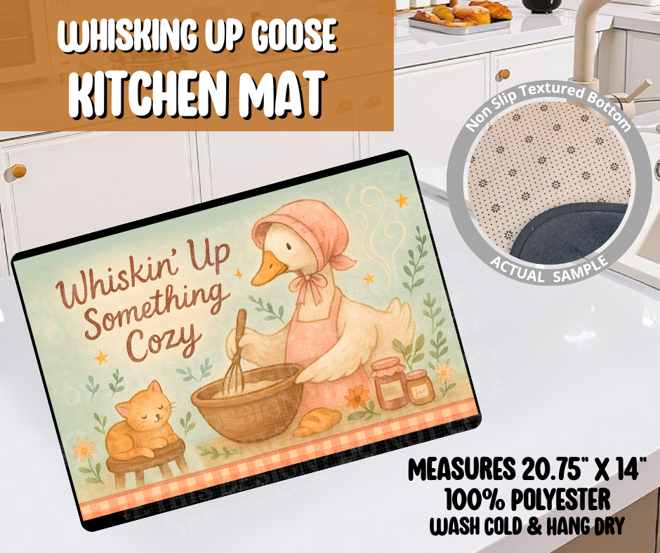 Preorder! Closes 6/8. ETA Sept. Whisking Up Goose Kitchen Mat