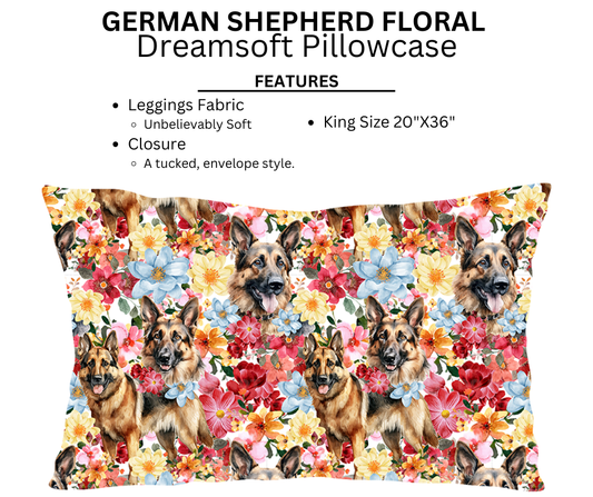 German Shepherd Floral Dreamsoft Pillowcases