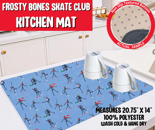 Preorder! Closes 8/20. ETA Nov. Frosty Bones Skate Club Kitchen Mat