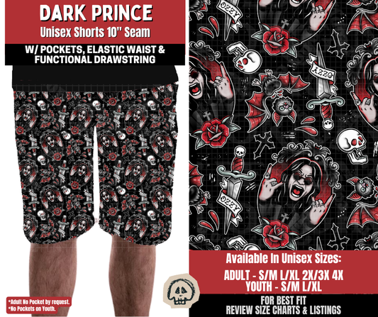 Preorder! Closes 12/22. ETA March. Dark Prince Unisex Shorts