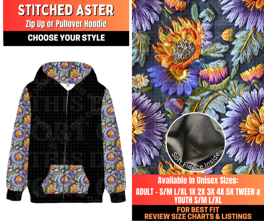 Preorder! Closes 12/29. ETA March. Stitched Aster Zip-Up or Pullover Hoodie