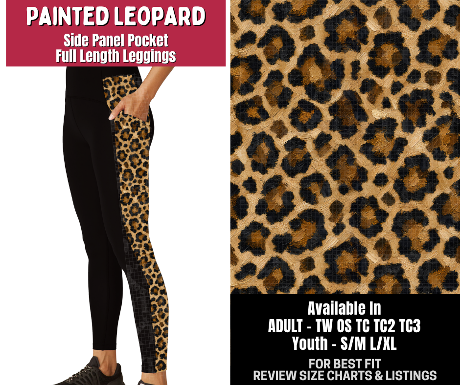 Preorder! Closes 10/14. ETA Jan. Painted Leopard Side Panel Pocket Full Length Leggings
