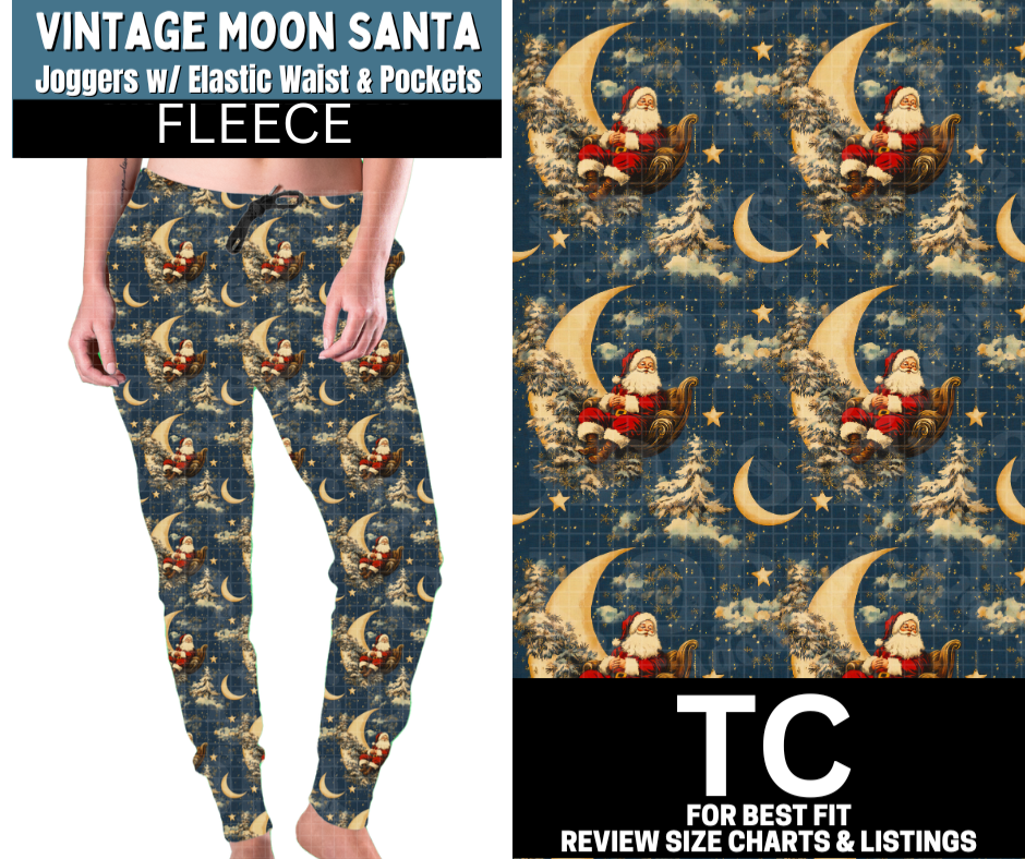 Vintage Moon Santa Fleece Joggers