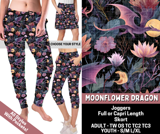 Preorder! Closes 6/11. ETA Sept. Moonflower Dragon Combo Jogger Lengths & Skort
