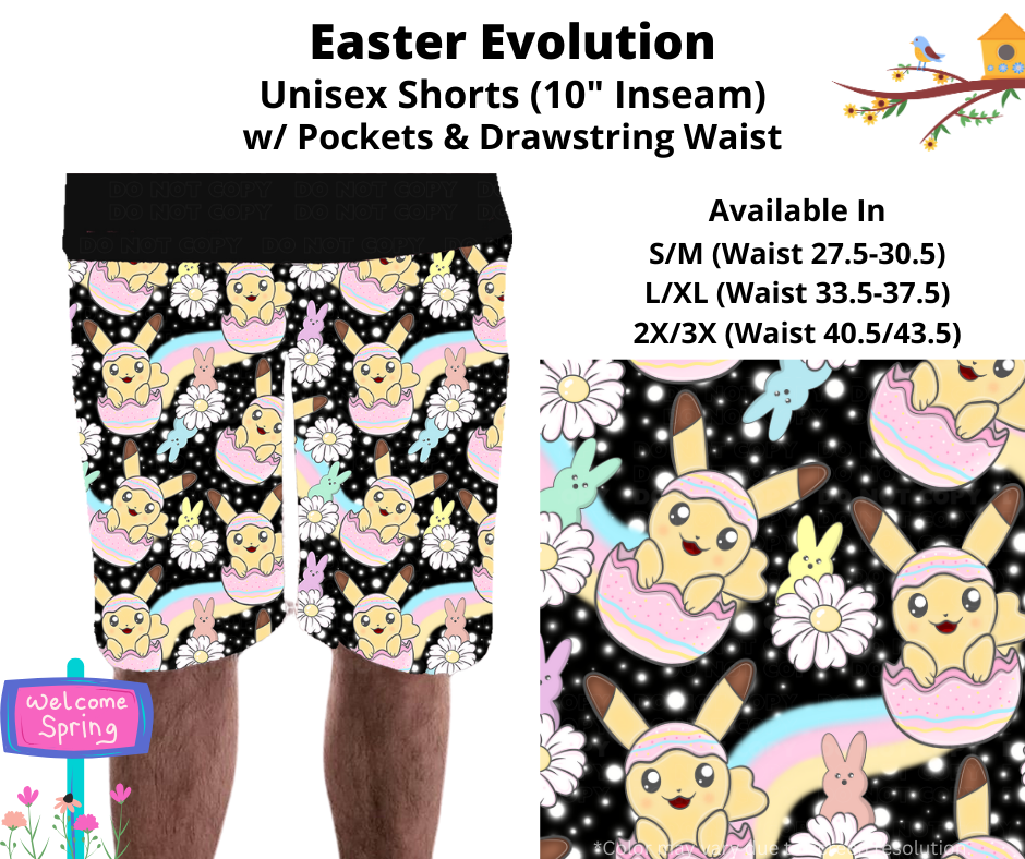 Preorder! Closes 1/22. ETA April. Easter Evolution Unisex Shorts