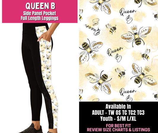 Preorder! Closes 1/1. ETA March. Queen B Side Panel Pocket Full Length Leggings
