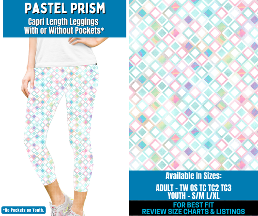 Preorder! Closes 2/2. ETA May. Pastel Prism Capri Length Leggings w/wo Pockets