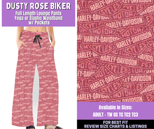 Preorder! Closes 1/5. ETA March. Dusty Rose Biker Full Length Lounge Pants