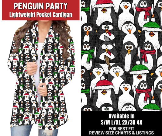 Preorder! Closes 8/31. ETA Dec. Penguin Party Cardigan