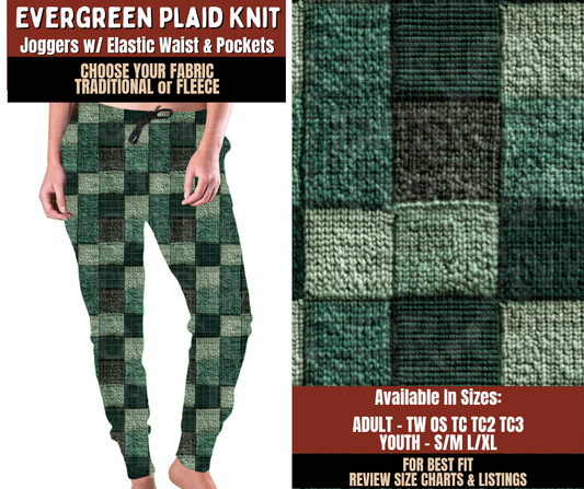 Preorder! Closes 9/21. ETA Dec. Evergreen Plaid Knit Joggers Choose Fleece or Traditional