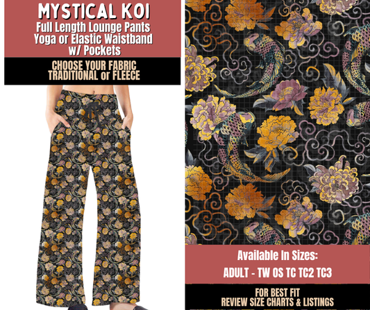 Preorder! Closes 10/22. ETA Jan. Mystical Koi Lounge Pants Choose Fleece or Traditional