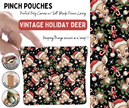 Preorder! Closes 8/19. ETA Nov. Vintage Holiday Deer Pouches in 3 Sizes
