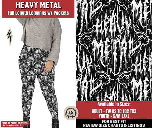 Preorder! Closes 12/22. ETA March. Heavy Metal Full Length Leggings w/wo Pockets