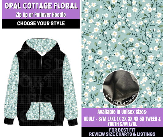 Preorder! Closes 1/5. ETA March. Opals Cottage Floral Zip-Up or Pullover Hoodie