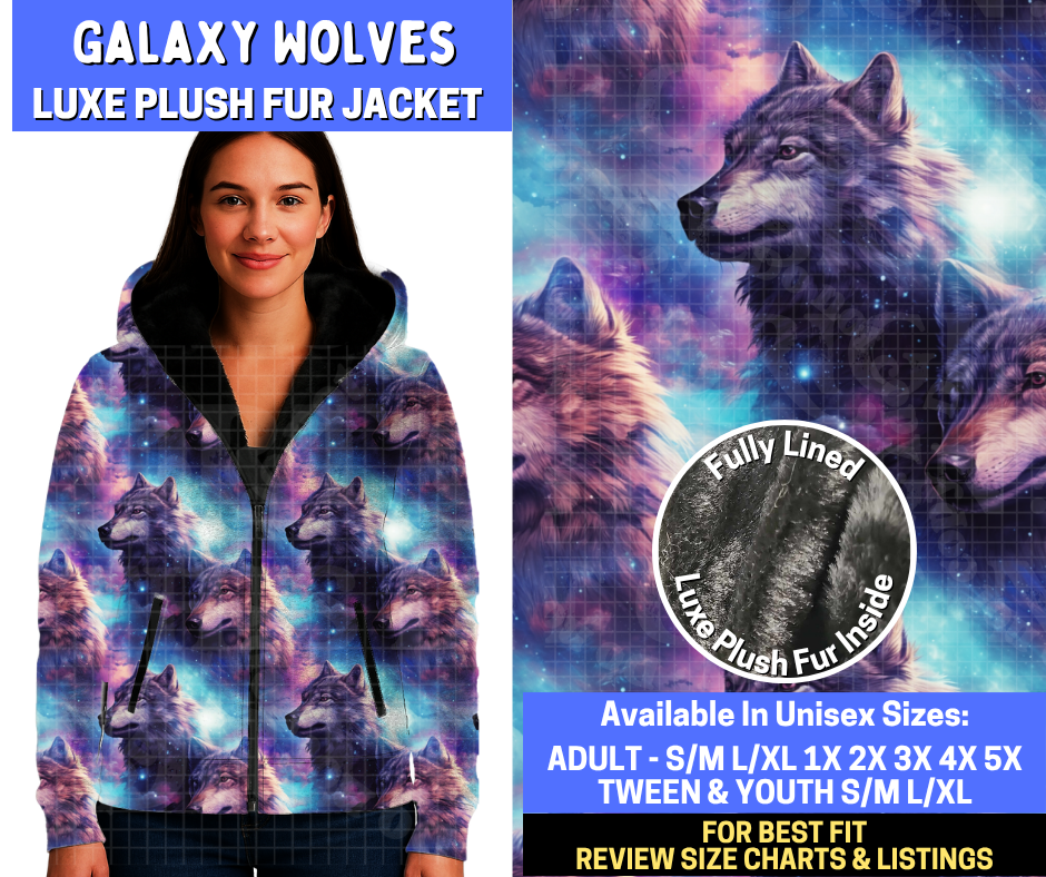 Preorder! Closes 10/29. ETA Jan. Galaxy Wolves Luxe Fur Jacket