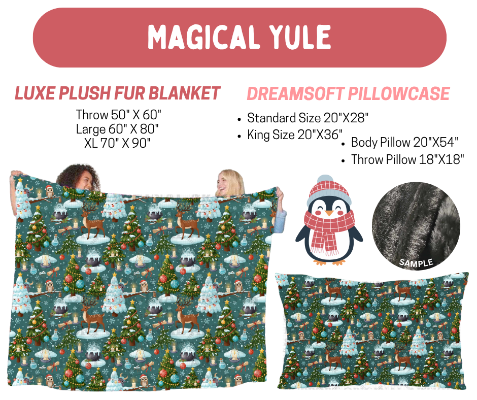 Preorder! Closes 8/17. ETA Nov. Magical Yule Luxe Plush Fur Blanket and/or DreamSoft Pillowcase