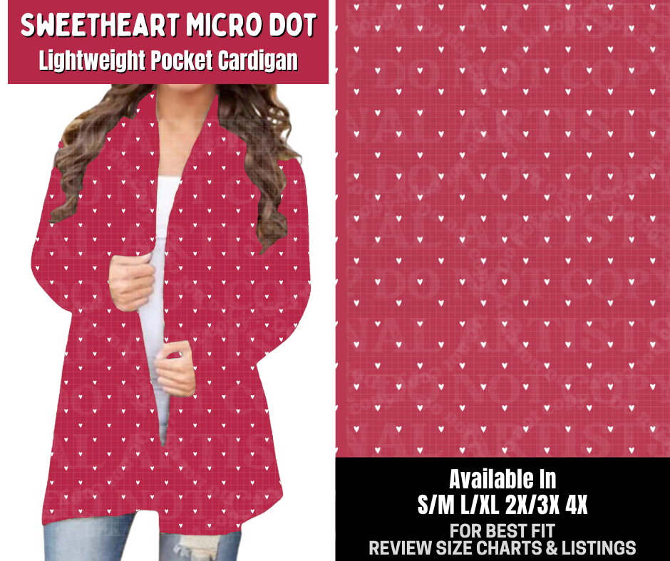 Preorder! Closes 10/14. ETA Jan. Sweetheart Micro Dot Pocket Cardigan