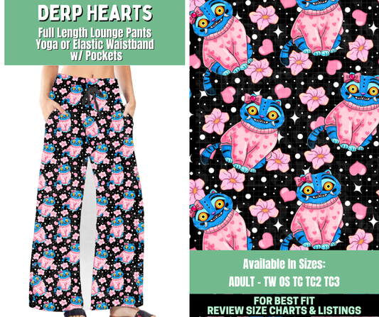 Preorder! Closes 1/7. ETA March. Derp Hearts Full Length Lounge Pants