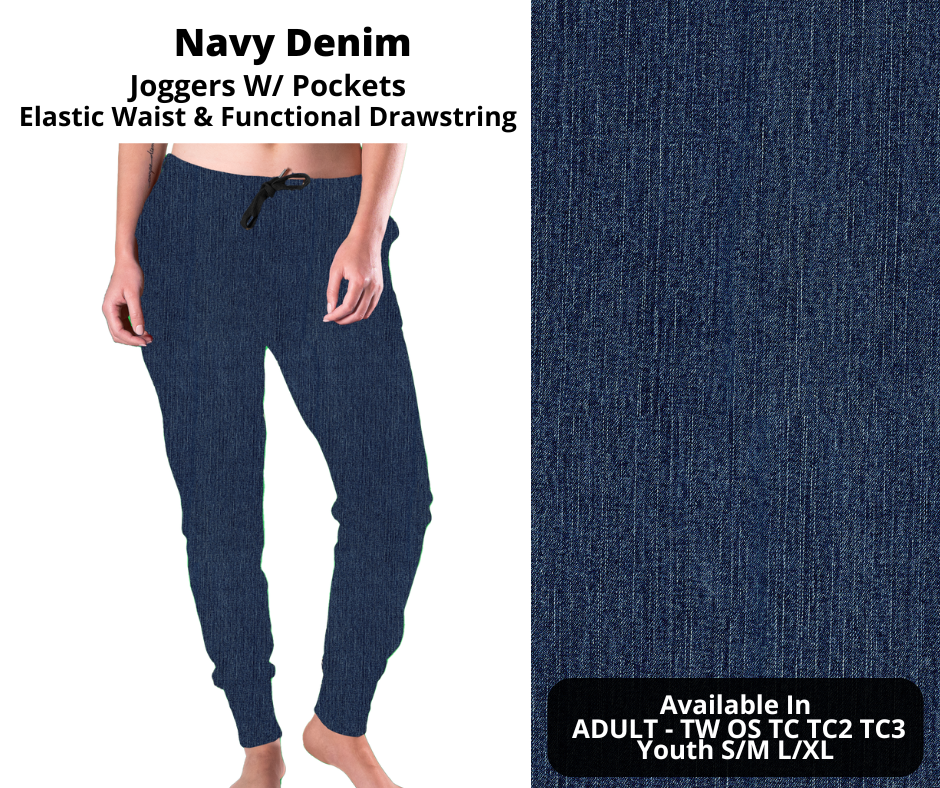 Preorder! Closes 12/24. ETA March. Navy Denim Joggers