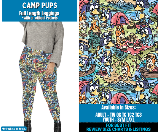 Preorder! Closes 2/2. ETA May. Camp Pups Full Length Leggings w/wo Pockets