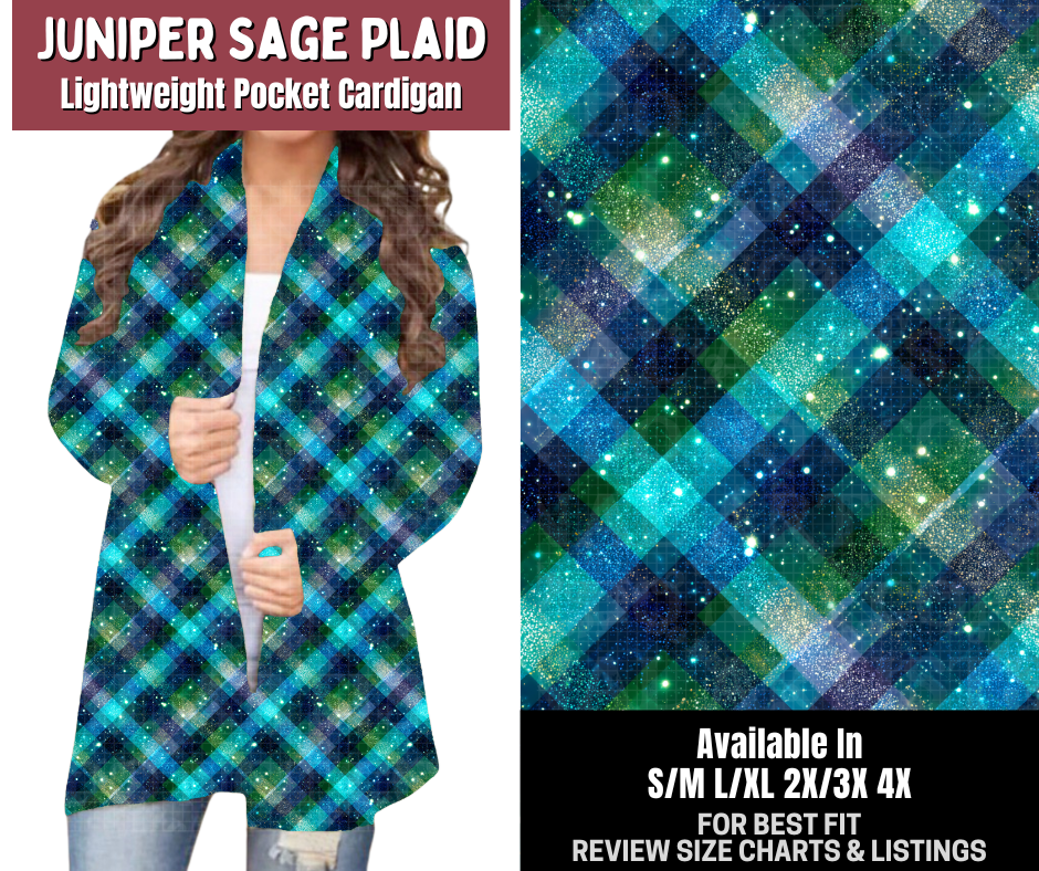 Preorder! Closes 7/23. ETA Oct. Juniper Sage Plaid Pocket Cardigan