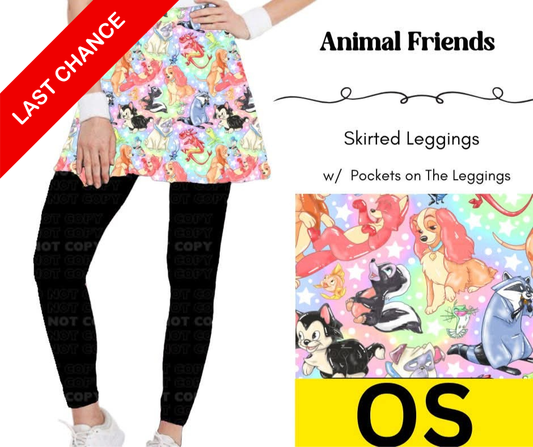 Animal Friends Skirted Full Length Leggings w/ Pockets