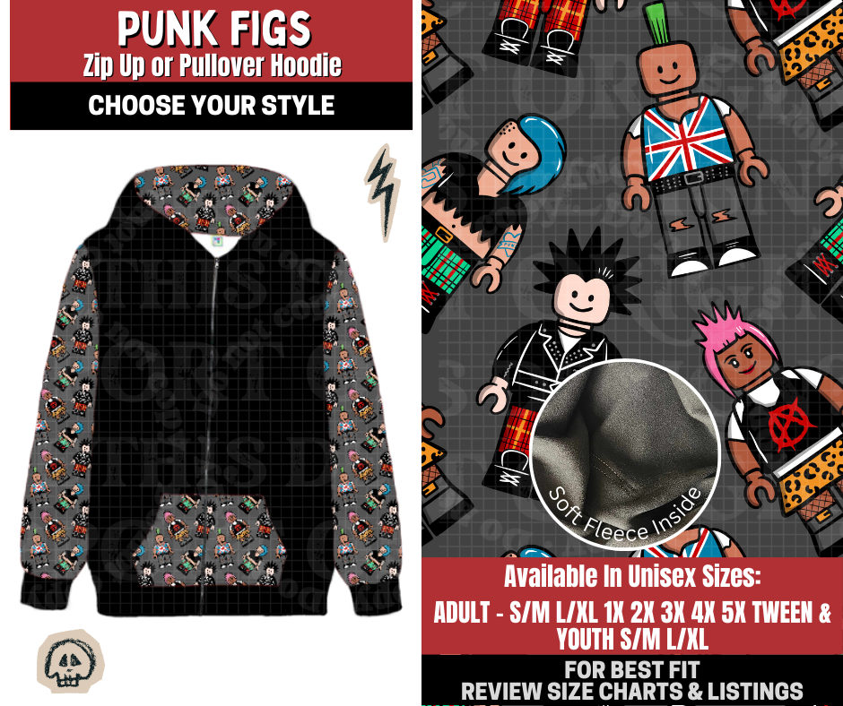 Preorder! Closes 12/22. ETA March. Punk Figs Zip-Up or Pullover Hoodie