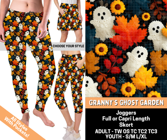 Preorder! Closes 7/1. ETA Oct. Granny's Ghost Garden Combo Jogger Lengths & Skort
