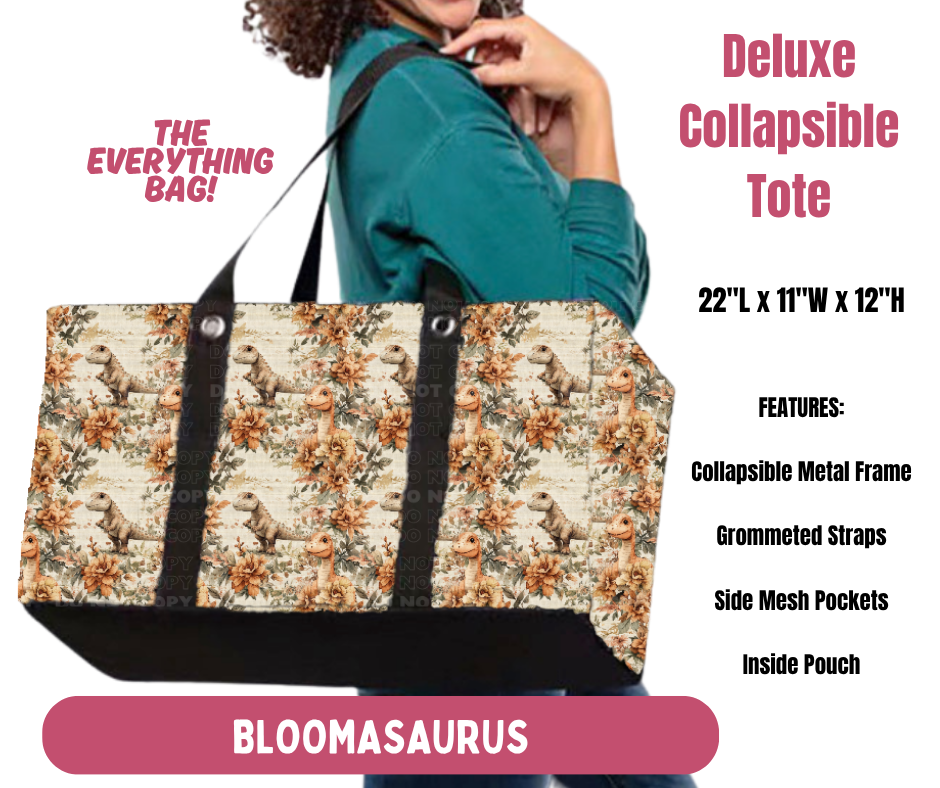 Preorder! Closes 10/8. ETA Jan. Bloomasaurus Collapsible Tote