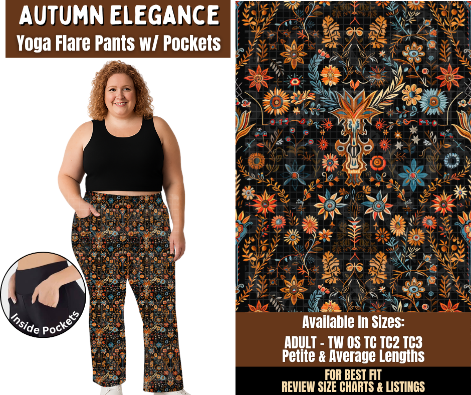 Preorder! Closes 7/29. ETA Oct. Autumn Elegance Yoga Flare Pants