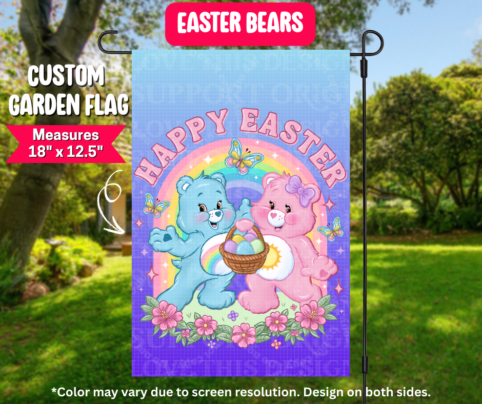 Preorder! Closes 12/25. ETA March. Easter Bears Garden Flag