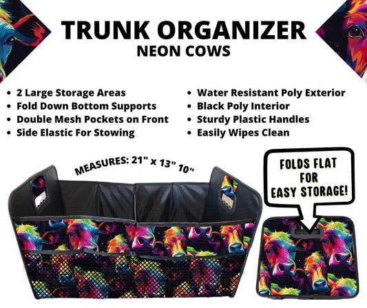 Neon Cows Trunk Organizer