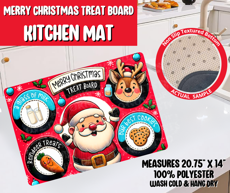 Preorder! Closes 8/20. ETA Nov. Merry Christmas Treat Board Kitchen Mat