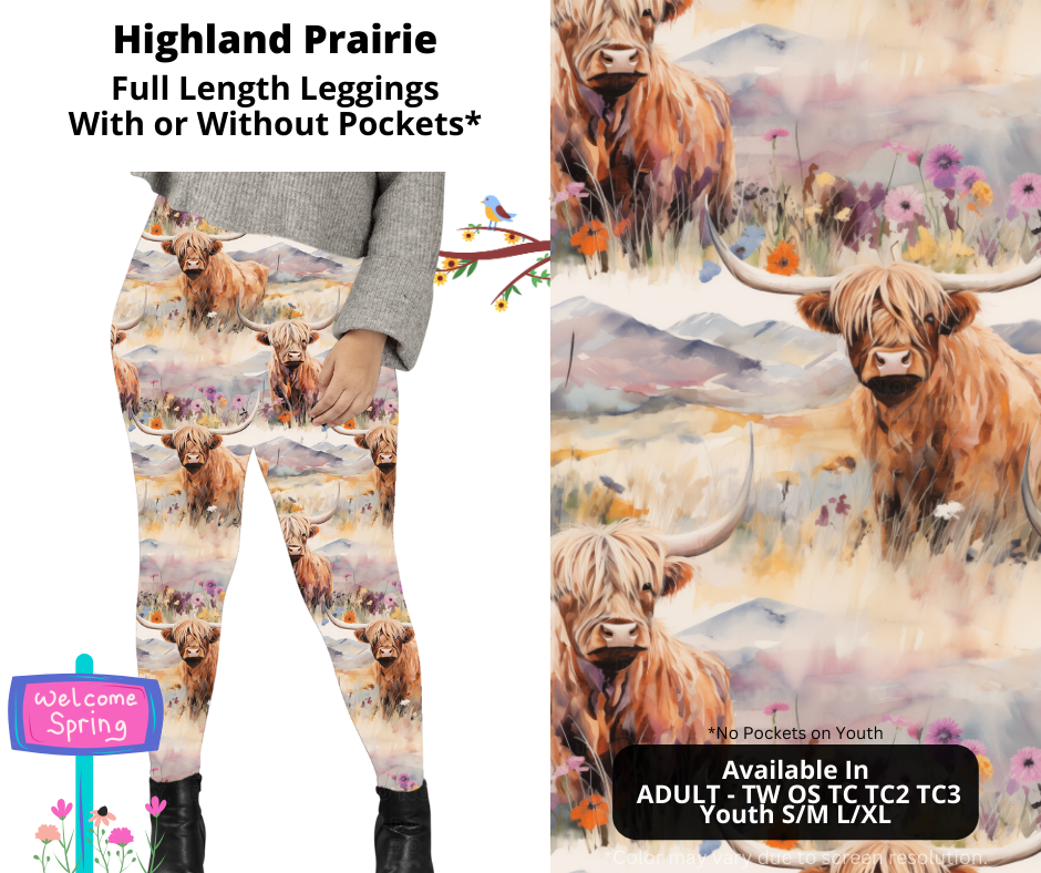 Preorder! Closes 1/27. ETA April. Highland Prairie Full Length Leggings w/wo Pockets