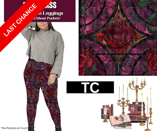 Rose Glass Full Length Leggings w/ Pockets