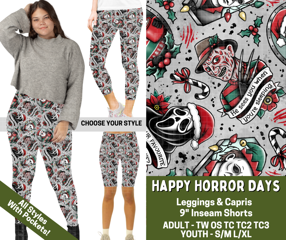 Preorder! Closes 7/15. ETA Nov. Happy Horror Days Combo Legging Lengths