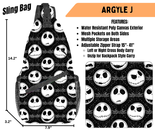 Preorder! Closes 6/22. ETA Sept. Argyle J Sling Bag