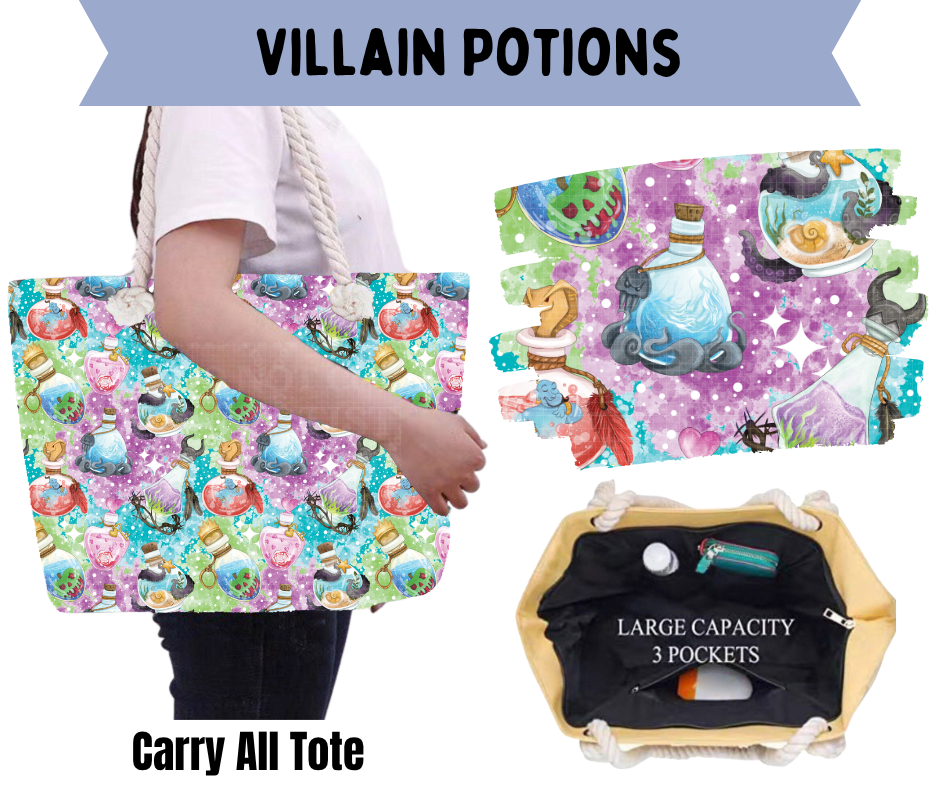 Preorder! Closes 5/21. ETA Aug. Villain Potions Carry All Tote