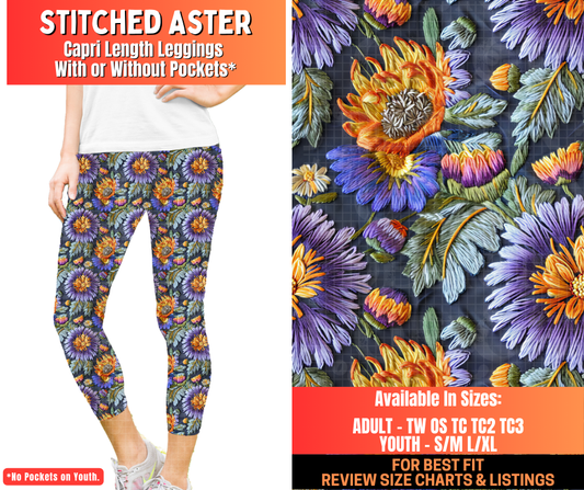Preorder! Closes 12/29. ETA March. Stitched Aster Capri Length Leggings w/wo Pockets